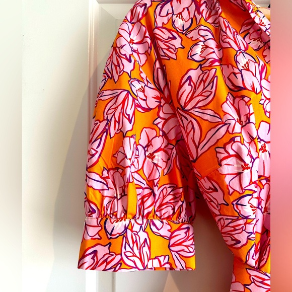 Eloquii Belted Puff Sleeve Hi/Lo Shirt Dress - Picture 6 of 7